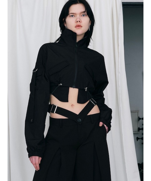 PAMEO POSE(パメオポーズ)の「【TRAPEZE】Nylon Shaka Blouson(ブルゾン・レディース・ブラック/パープル/ベージュ・F)」の11枚目の写真