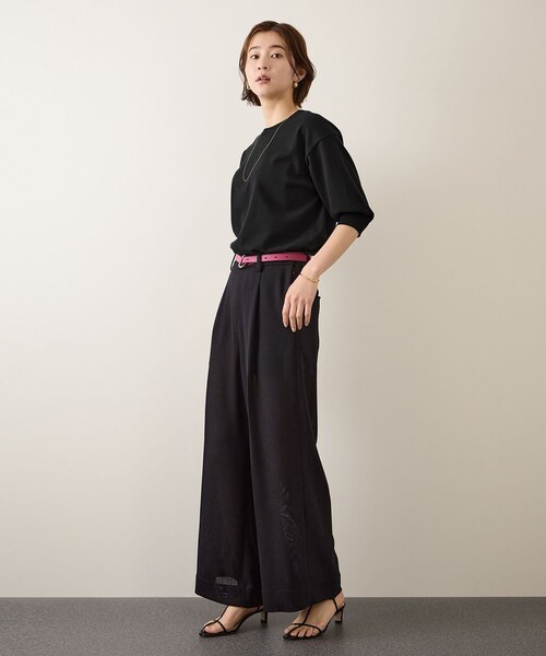 ROPE'(ロペ)の「コットンバッグボタンパフスリーブプルオーバー/イージーケア(ニット/セーター・レディース・ブラック/ベージュ/オレンジ・F)」の8枚目の写真