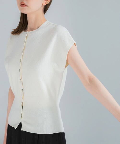 URBAN RESEARCH ROSSO（アーバンリサーチロッソ）の「リネンコットンウエストシェイプデザインニット（ニット/セーター・レディース・WHITE/CARAMEL・Free）」の13枚目の写真