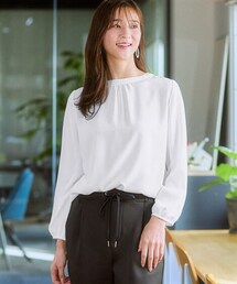 7days Life Styling | 前後２ＷＡＹゴールドボタンブラウス（しわになりにくい・UVカット・タンブル乾燥OK）(シャツ/ブラウス)