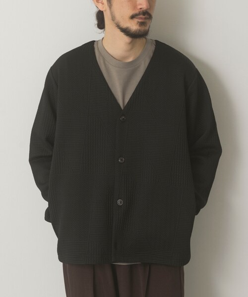 ITEMS URBANRESEARCH（アイテムズ アーバンリサーチ）の「ジオメジャカード カットソーカーディガン（カーディガン/ボレロ・メンズ・GRY/D.BLU/BLK・M/L）」の7枚目の写真