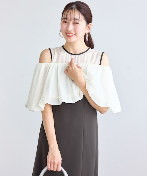 ROPE' PICNIC(ロペピクニック)の「【Mon E’toile/モンエトワール】バルーンビスチェセットワンピース/マルチWAY(ドレス・レディース・チャコール/ダークブラウン/ベージュ・M/S)」の11枚目の写真