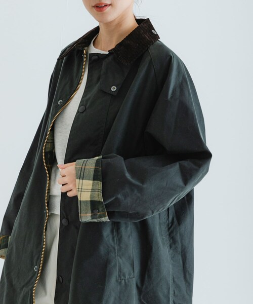 URBAN RESEARCH(アーバンリサーチ)の「Barbour MODIFIED EXMOOR WAX COAT(テーラードジャケット・レディース・SAGE/BLACK・36/38)」の15枚目の写真