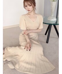 RESEXXY | フレアスリーブマーメイドニットワンピース(ワンピース)