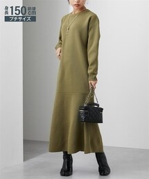 nissen | 小さいサイズ　パールボタン付きニットワンピース　低身長さん・小柄女性(ワンピース)