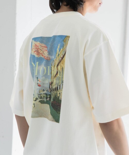 URBAN RESEARCH DOORS(アーバンリサーチドアーズ)の「FORK&SPOON Monet art t-shirts(Tシャツ/カットソー・メンズ・OFF/NAVY・4/5)」の4枚目の写真