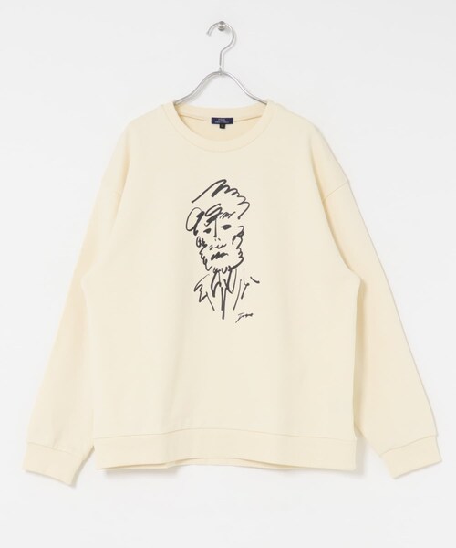 ITEMS URBANRESEARCH（アイテムズ アーバンリサーチ）の「フレンチアートプリントクルーネックスウェット（スウェット・メンズ・DRAWINGOFF/DRAWINGGRY/LOGO OFF/LOGO GRY・M/L）」の13枚目の写真
