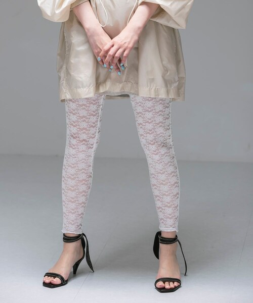 URBAN RESEARCH（アーバンリサーチ）の「ambiguous　Lace Long Leggings（レギンス/スパッツ・レディース・WHITE/BLACK・FREE）」の6枚目の写真
