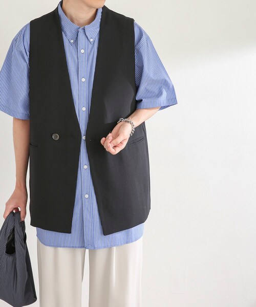SENSE OF PLACE by URBAN RESEARCH(センスオブプレイスバイアーバンリサーチ)の「ダブルテーラードベスト(ベスト・メンズ・BLACK/GREEN/L.KHAKI/BLUE/OLIVE・M/L)」の16枚目の写真