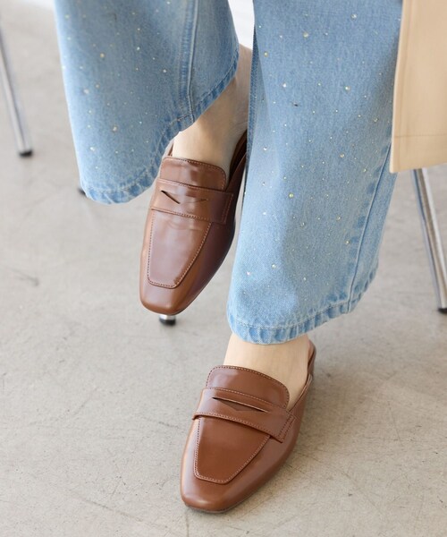 ROPE' PICNIC（ロペピクニック）の「ローファーミュール（ローファー・レディース・ブラック/グレー系/キャメル・L/M）」の5枚目の写真