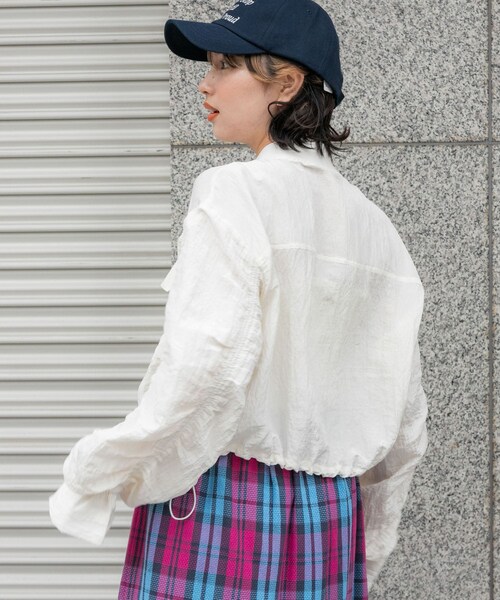 SENSE OF PLACE by URBAN RESEARCH(センスオブプレイスバイアーバンリサーチ)の「ドロストシャーリングシアーブルゾン(ブルゾン・レディース・ORANGE/IVORY/BLACK・one)」の16枚目の写真