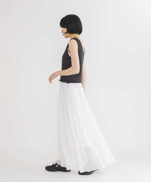 KBF（ケイビーエフ）の「タックプリーツフレアスカート（スカート・レディース・OFF/BLACK/BROWN・One）」の9枚目の写真