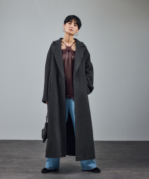 ADAM ET ROPE'(アダムエロペ)の「ピュアカシミヤナロートレンチコート(トレンチコート・レディース・キャメル/チャコール・F)」の22枚目の写真