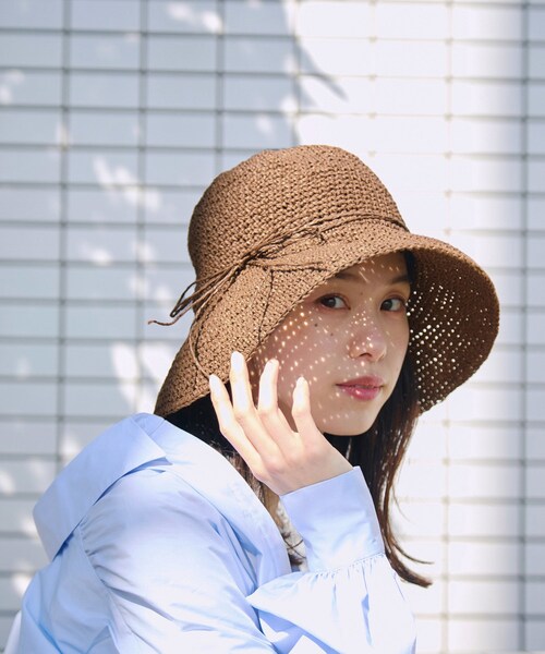 VIS(ビス)の「ナチュラル雑材ハット(ハット・レディース・ダークブラウン/ベージュ/ベージュ系・F)」の15枚目の写真