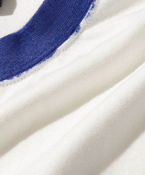 ADAM ET ROPE'(アダムエロペ)の「【RICE NINE TEN/ライス ナイン テン】HAND PRINT RINGER T-SHIRT(Tシャツ/カットソー・メンズ・グレー/ホワイト/クリーム・1/2)」の20枚目の写真