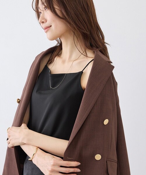 ROPE' PICNIC（ロペピクニック）の「キャミソール/接触冷感・抗菌防臭（キャミソール・レディース・ブラック/ホワイト/ダークブラウン・F）」の8枚目の写真