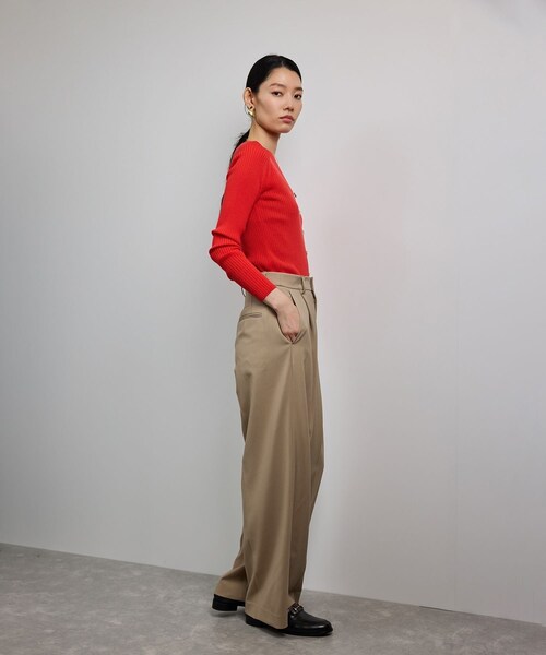 ROPE'（ロペ）の「ワンタックストレートワイドパンツ【REGGIANI（レッジアーニ）】（その他パンツ・レディース・ブラック/ベージュ・36/38/40）」の9枚目の写真