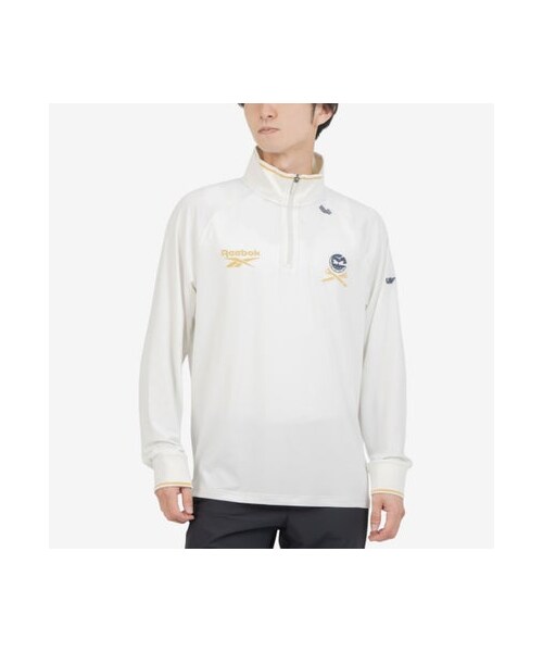 Reebok(リーボック)の「ジップ プルオーバー / LS 1/4 ZIP PULLOVER WTIPPING (アウトドア/スポーツ・メンズ・RGMS26151CHALK/RGMS26151NAVY・S/M/L)」の4枚目の写真