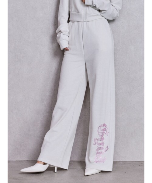 GYDA（ジェイダ）の「NEW GYDAラメフレアパンツ（スウェットパンツ・レディース・オフホワイト/グレー/ブラック・F）」の3枚目の写真