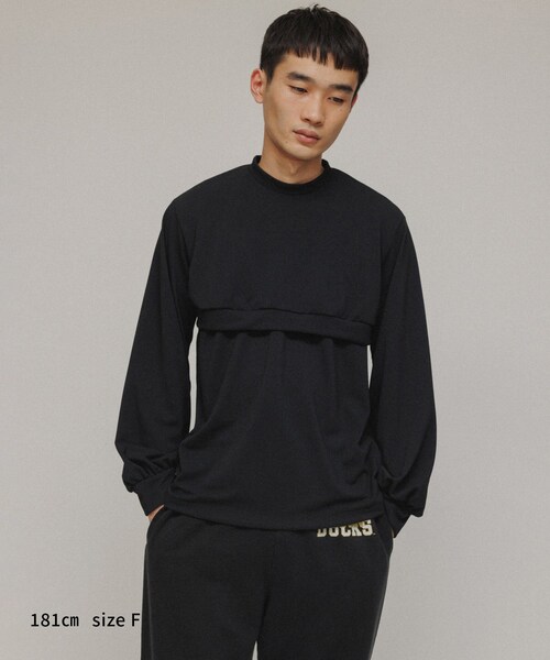 ADAM ET ROPE'（アダムエロペ）の「［TOPS］3WAY LAYERED CUT AND SEWN（アンサンブル・レディース・ブラック/ホワイト/グリーン・F）」の14枚目の写真