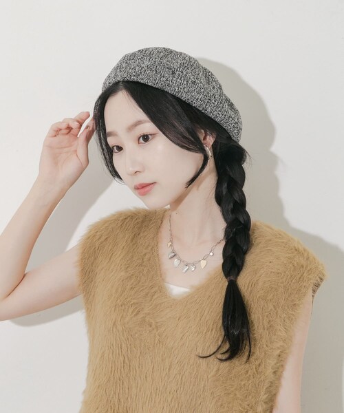 SMELLY（スメリー）の「ミックスパターンベレー（ハンチング/ベレー帽・レディース・BLK/BLU/BRN・-）」の5枚目の写真