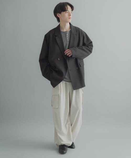 SENSE OF PLACE by URBAN RESEARCH(センスオブプレイスバイアーバンリサーチ)の「『撥水/防花粉』SKIN Proofダブルテーラードジャケット(テーラードジャケット・メンズ・BLACK/BROWN/BLUE GRAY・M/L)」の15枚目の写真