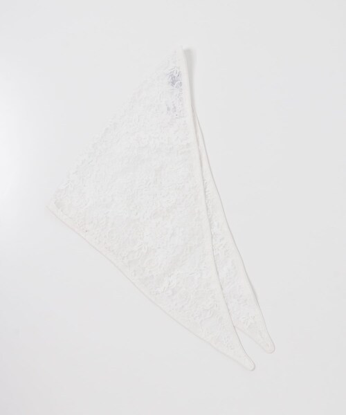 URBAN RESEARCH DOORS（アーバンリサーチドアーズ）の「LAYAS　LACE TRIANGLE SCARF（バンダナ/スカーフ・レディース・WHITE/BLACK・One）」の4枚目の写真