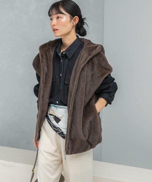 URBAN RESEARCH ROSSO（アーバンリサーチロッソ）の「『WEB限定』デニムオーバーシャツ（シャツ/ブラウス・レディース・INDIGO/FOG PINK・Free）」の7枚目の写真