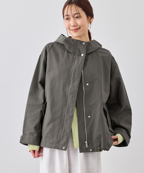 ROPE' PICNIC（ロペピクニック）の「ベーシックマウンテンパーカー スプリングコート/撥水（マウンテンパーカー・レディース・チャコール/キナリ/ダークブラウン/ネイビー・F）」の12枚目の写真