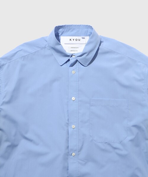 ADAM ET ROPE'（アダムエロペ）の「【KYOU/キョウ】BEAN Switching Balloon Side Pleats Shirt（シャツ/ブラウス・メンズ・ホワイト/サックス・1/2）」の14枚目の写真