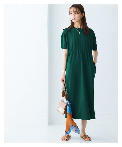 nissen（ニッセン）の「ドロストワンピース（ワンピース・レディース・ライトグレー/ネイビー/ダークグリーン・S/M/L/LL）」の7枚目の写真