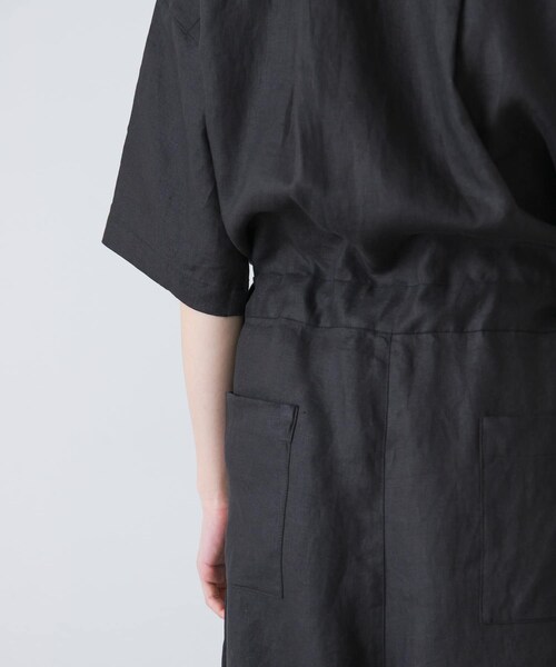 かぐれ（カグレ）の「リネンハーフスリーブオールインワン（つなぎ/オールインワン・レディース・BLACK/CHARCOAL・Free）」の10枚目の写真