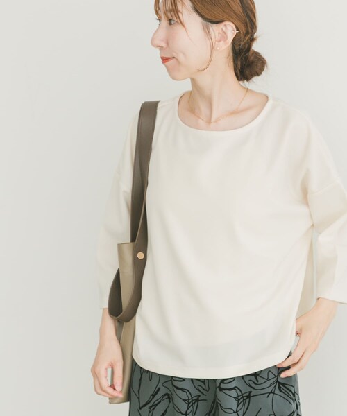 ITEMS URBANRESEARCH（アイテムズ アーバンリサーチ）の「カットジョーゼット7分袖プルオーバー（Tシャツ/カットソー・レディース・OFF/L.BLU/CHA・FREE）」の5枚目の写真