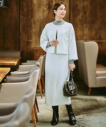 7days Life Styling | 【レディーススーツ】ノーカラージャケットスカートスーツ（ジャケット＋ナロースカート）（ストレッチウール調シリーズ）(スーツセット)