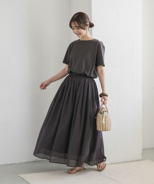 URBAN RESEARCH DOORS(アーバンリサーチドアーズ)の「『UR TECH』ボイルカットドッキングワンピース(ワンピース・レディース・BORDER/PINK/CHARCOAL・M)」の15枚目の写真