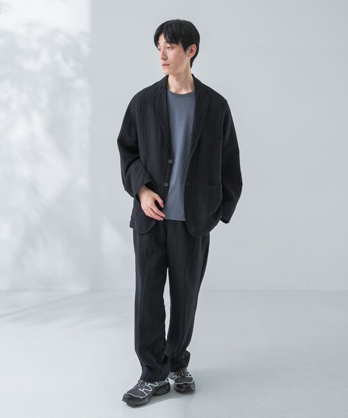 URBAN RESEARCH（アーバンリサーチ）の「『セットアップ対応』new basic Wool/Linen jacket（テーラードジャケット・メンズ・NAVY ST/CHARCOAL・M/L/XL）」の16枚目の写真