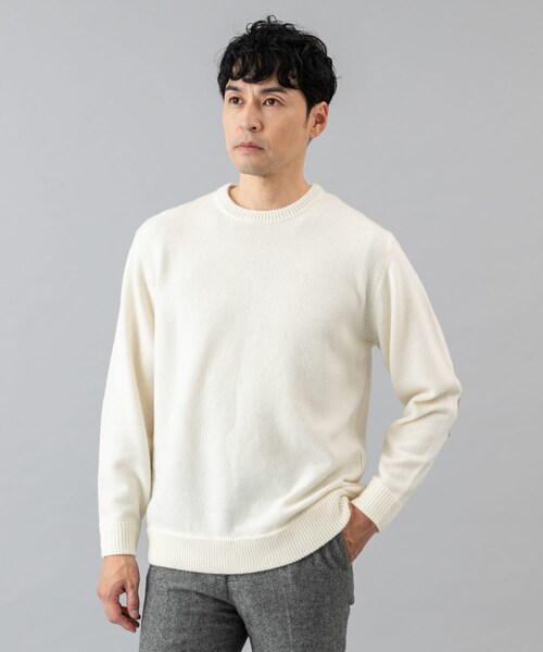 URBAN RESEARCH ROSSO（アーバンリサーチロッソ）の「『XLサイズあり』ハミルトンラムズウールエルボーパッチニット（ニット/セーター・メンズ・BLACK/BEIGE/GREIGE/NAVY/BLUE/WHITE/CHARCOAL・S/M/L/XL）」の10枚目の写真