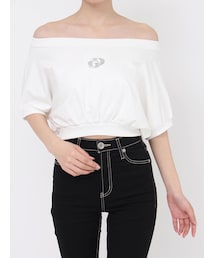 GDエンボスオフショルトップス