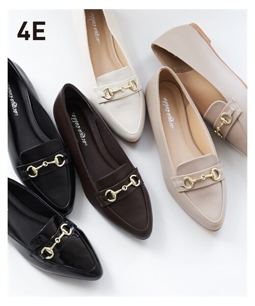 nissen（ニッセン）の「【ゆったり幅広】ビット付ローファー調フラットシューズ（ワイズ４Ｅ）（ローファー・メンズ・ブラック/アイボリー/ダークブラウン/パイソン/ブラック(エナメル調)/ライトベージュ・M=23.0~23.5cm/4E/L=24.0~24.5cm/4E/LL=25.0~25.5cm/4E/3L=26.0~26.5cm/4E）」の6枚目の写真