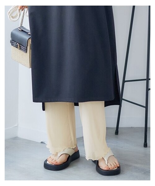 nissen（ニッセン）の「シアーレギンスパンツ（パンツ・レディース・黒/ライトグレー/ピーチピンク/オフホワイト・L/LL/3L/4L/5L/6L/8L/10L）」の11枚目の写真