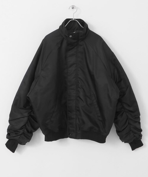 SENSE OF PLACE by URBAN RESEARCH（センスオブプレイスバイアーバンリサーチ）の「『ユニセックス』ナイロンギャザースタンドブルゾン（テーラードジャケット・メンズ・GRAY/BLACK/OLIVE・M/L）」の12枚目の写真