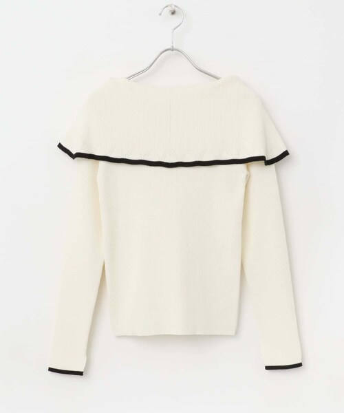 URBAN RESEARCH ROSSO（アーバンリサーチロッソ）の「2wayネックバイカラーケープニット（ニット/セーター・レディース・OFF/BEIGE/BLACK・FREE）」の12枚目の写真
