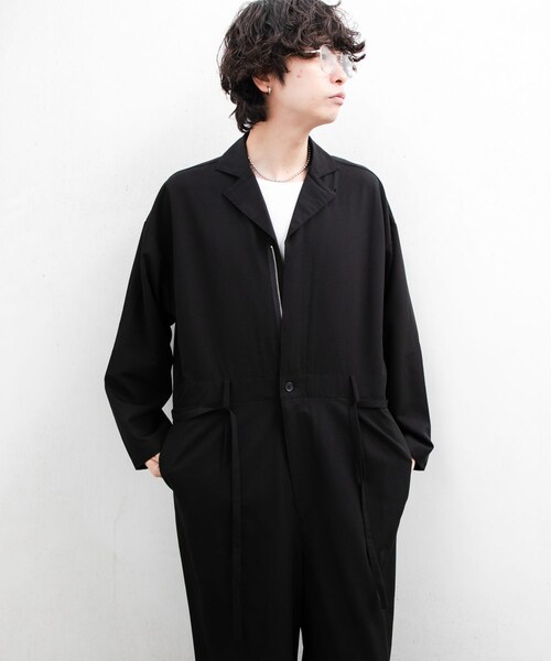 SENSE OF PLACE by URBAN RESEARCH（センスオブプレイスバイアーバンリサーチ）の「ベルトテッドジャンプスーツ（つなぎ/オールインワン・メンズ・BLACK/BEIGE・M/L）」の6枚目の写真
