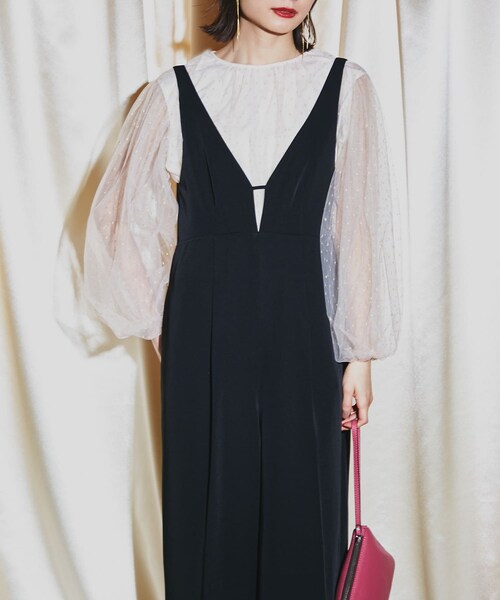 URBAN RESEARCH ROSSO（アーバンリサーチロッソ）の「ワイドパンツデザインオールインワン（サロペット/オーバーオール・レディース・BLACK/BEIGE・36/38）」の10枚目の写真