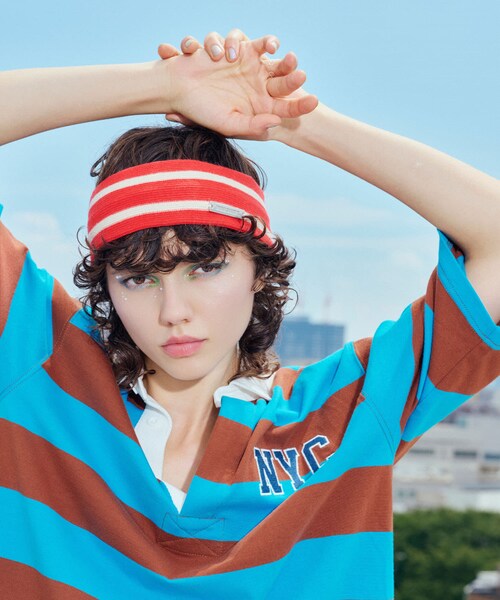 SENSE OF PLACE by URBAN RESEARCH（センスオブプレイスバイアーバンリサーチ）の「ANNA SUI NYC　ボーダーニットヘッドバンド（ヘアバンド・レディース・RED/PURPLE/YELLOW・one）」の8枚目の写真