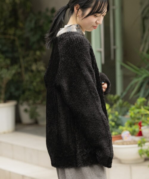 EKAL（エカル）の「OCTAカーディガンジャケット（カーディガン/ボレロ・レディース・ブラック/グレー・One）」の7枚目の写真