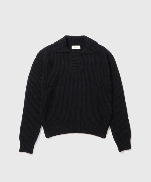 ADAM ET ROPE'(アダムエロペ)の「【mfpen/エムエフペン】Collar Sweater(ニット/セーター・メンズ・ブラック・L/M)」の2枚目の写真