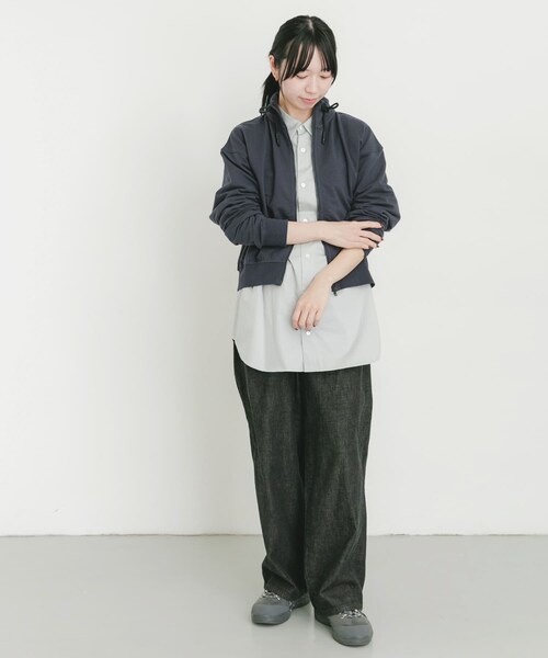EKAL(エカル)の「cotton crispシャツ(シャツ/ブラウス・レディース・ストライプ/イエロー/グレー・One)」の11枚目の写真