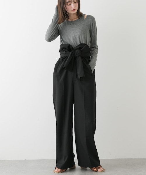 SENSE OF PLACE by URBAN RESEARCH(センスオブプレイスバイアーバンリサーチ)の「テーラードジャンプスーツ(サロペット/オーバーオール・レディース・BLACK/BEIGE・S/M)」の1枚目の写真