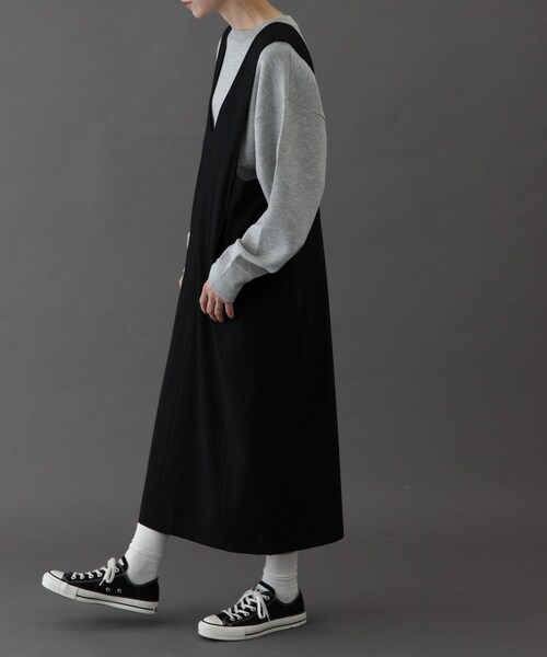 URBAN RESEARCH DOORS（アーバンリサーチドアーズ）の「FORK&SPOON　ウールライクジャンパースカート（ワンピース・レディース・BLACK/TOPCCL・1/2）」の8枚目の写真